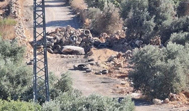 One of the dirt roads to Jabal Sbeih, blocked by the occupation