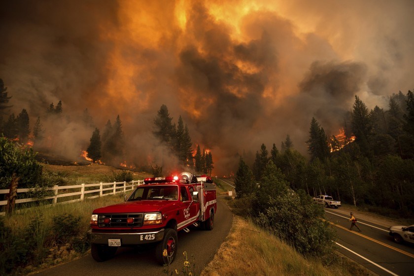Firefighters in the Alpine County, Markleeville, California