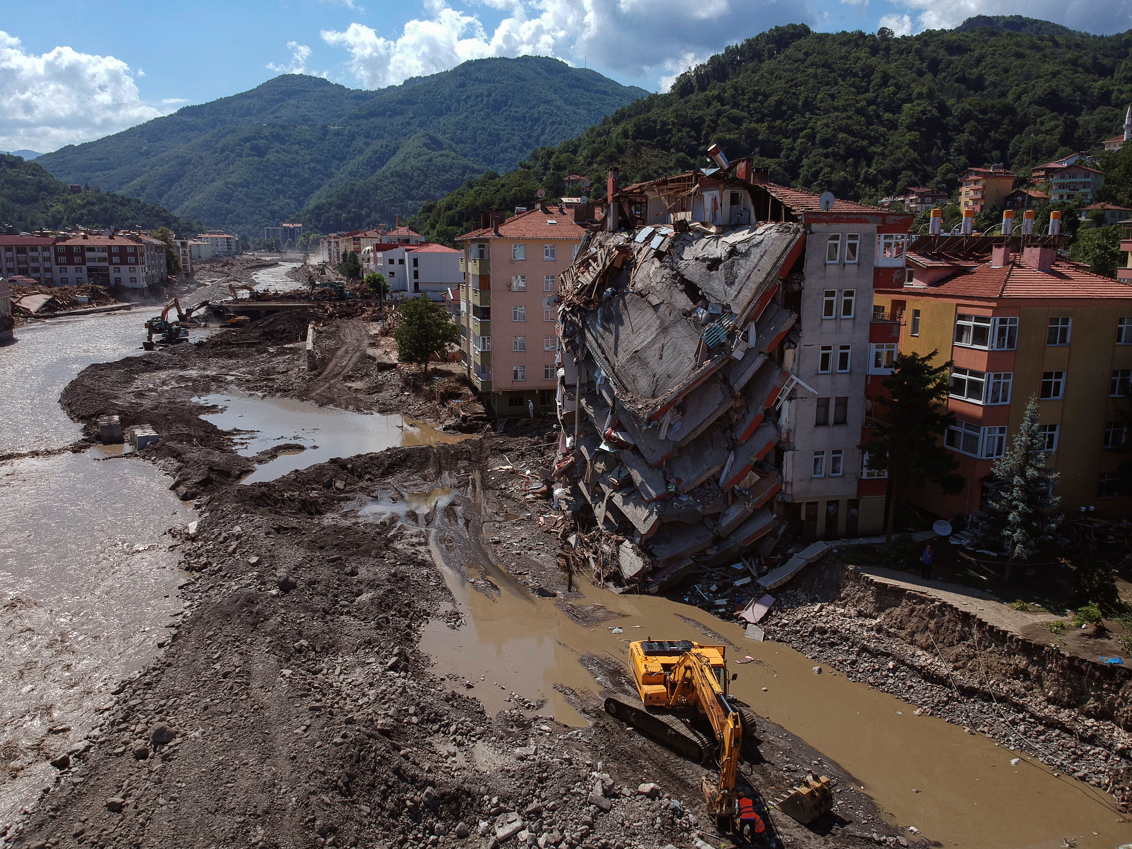 A town in the Kastamonu province, the worst-hit area by the flash floods.