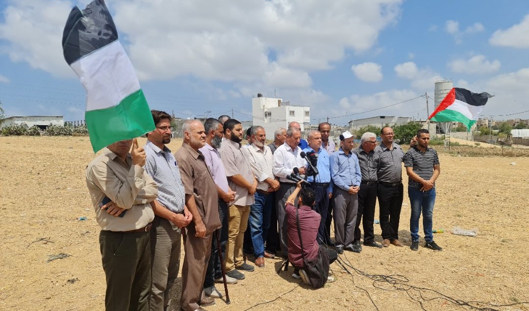 Palestinian factions during an announcement in Aida Camp, Gaza, August 22, 2021