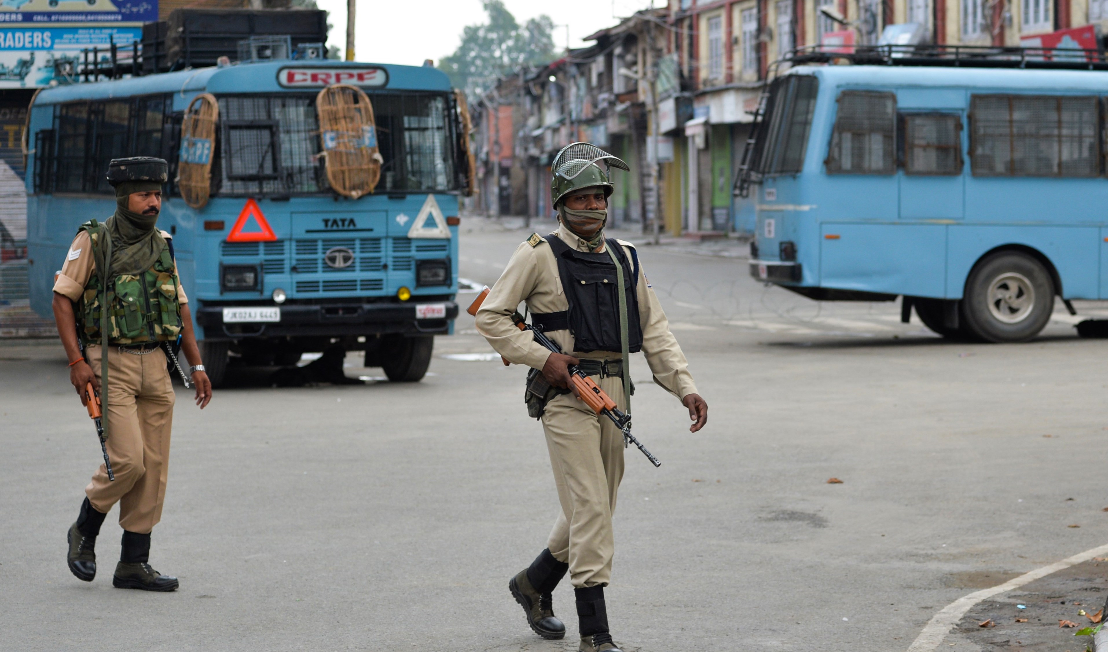 Indian security forces on the streets of Srinigar