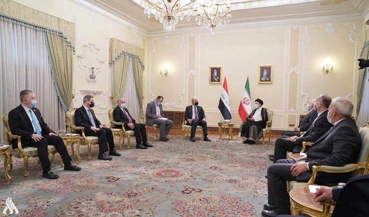 The Iraqi president informs his Iranian counterpart that Baghdad strongly supports the stability of the region.