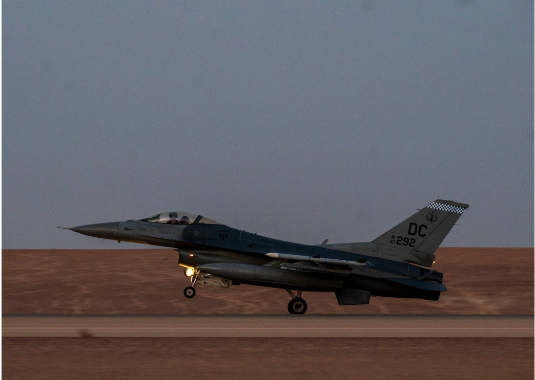 An F-16; a multi-role fighter aircraft