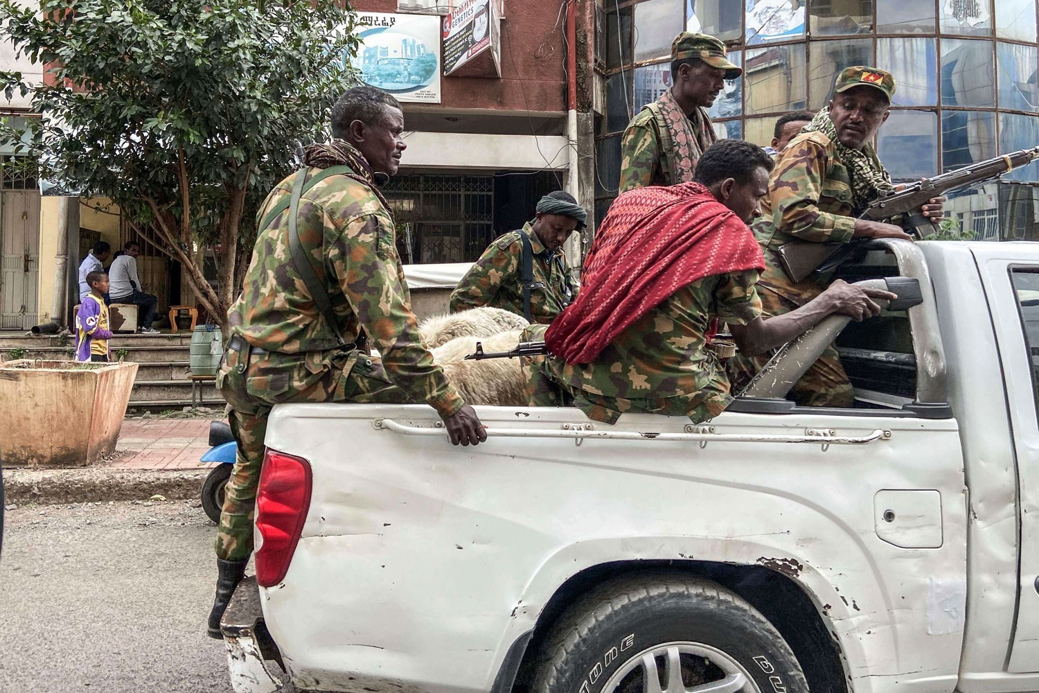 Armed members of the Amhara forces in Gondar, Ethiopia