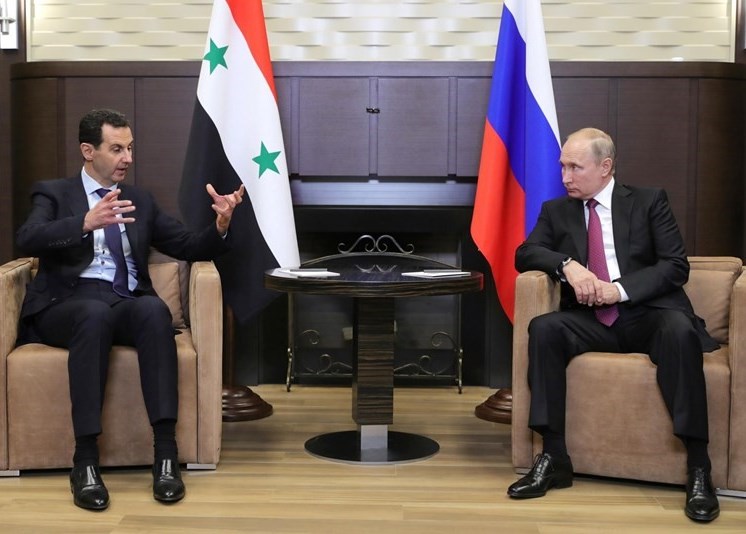 Putin during a meeting with al-Assad at the Kremlin