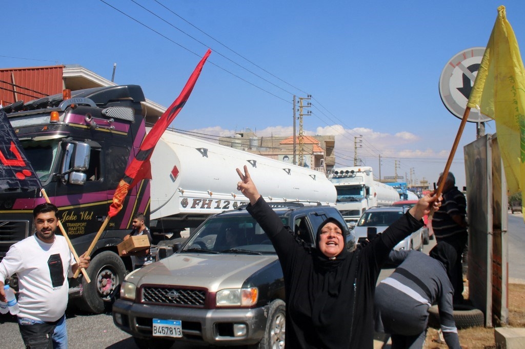 Social media users celebrated the arrival of the Iranian diesel tanker trucks to Lebanon.